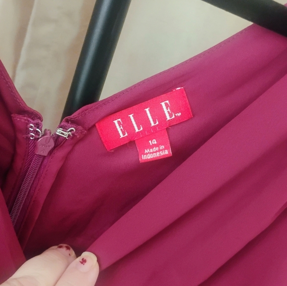 Elle Womens Sleeveless Gray, Magenta Color Block Dress Casual Formal SZ 14 - Picture 10 of 12